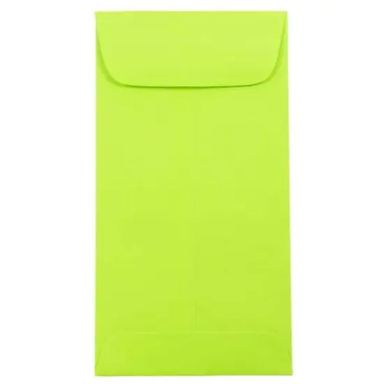 JAM Paper 3.5" x 6.5" Coin Business Envelopes, 50ct. Lime Green {1}