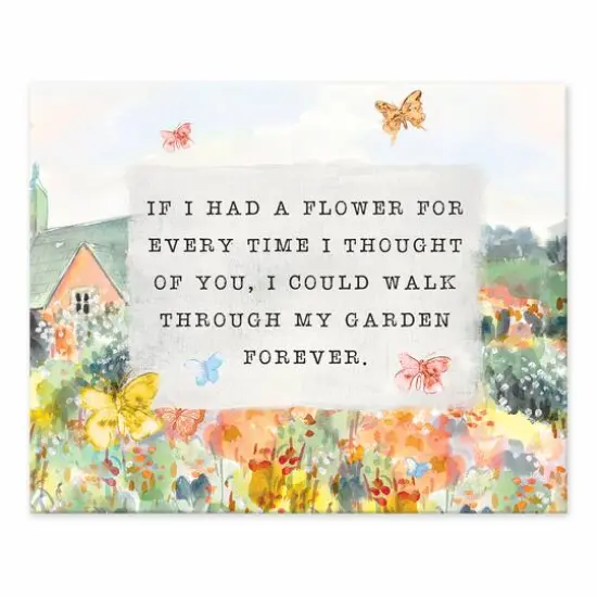 If I Had a Flower Garden Tabletop Canvas Art {1}