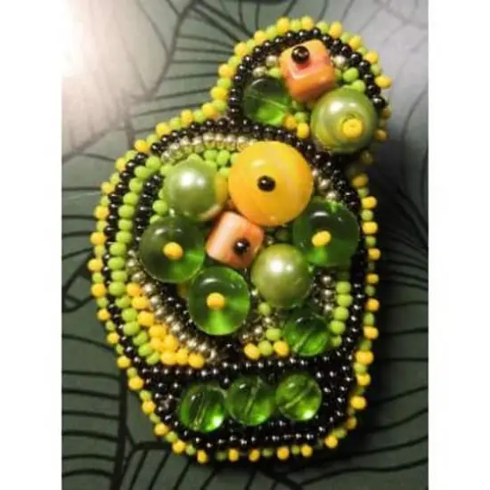 Crystal ArtBeadwork Kit For Creating Brooch Bright Cactus {4}