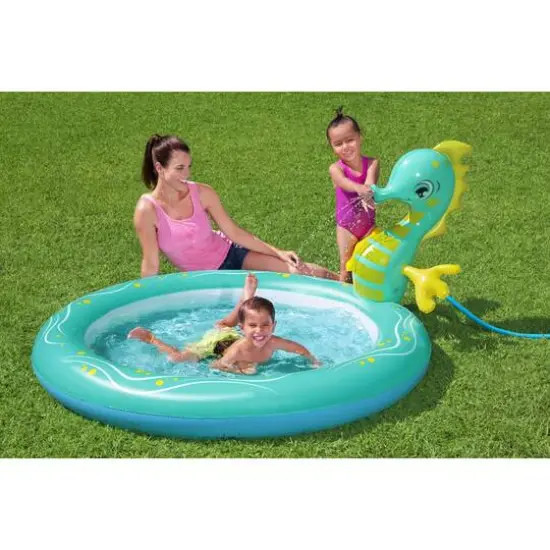 Bestway H2OGO! Seahorse Inflatable Sprinkler Pool {4}