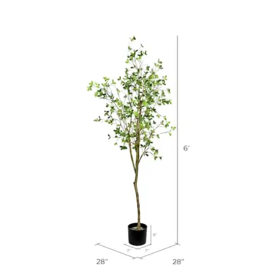6ft. Potted Artificial Milan Leaf Tree {5}