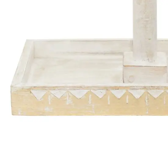 Natural Themed Gold and White Wood Jewelry Stand, 10" x 12" x 7" {7}