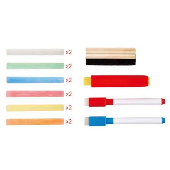 Hape Standing Easel Double-Sided Chalkboard & Whiteboard {7}