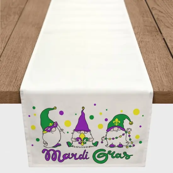 72" Gnome Mardi Gras Table Runner {1}