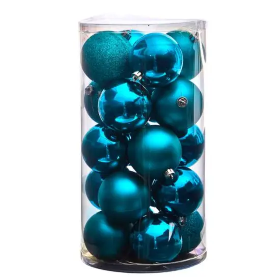 20ct. 3" Teal Shatterproof Christmas Ornaments {4}
