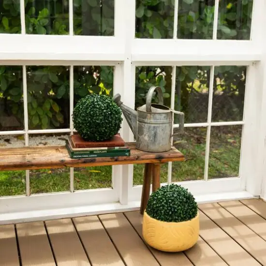 8in. UV Resistant Artificial Boxwood Ball (Indoor/Outdoor) - Set of 4 {6}