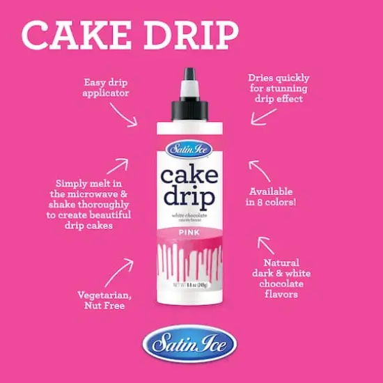 Satin Ice&reg; White Chocolate Cake Drip Pink {7}