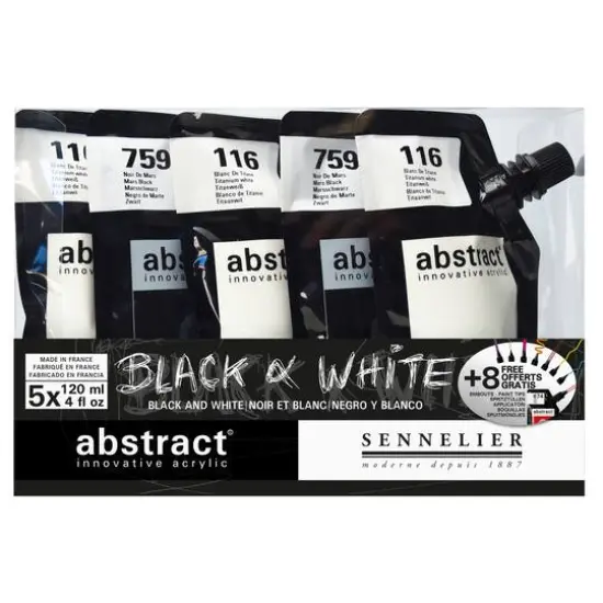 Sennelier Abstract&reg; 5-Piece Black & White Acrylic Set {1}
