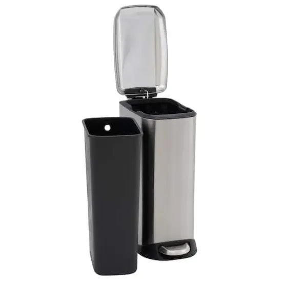 Household Essentials 5 gal. Slim Stainless Steel Trash Can {6}