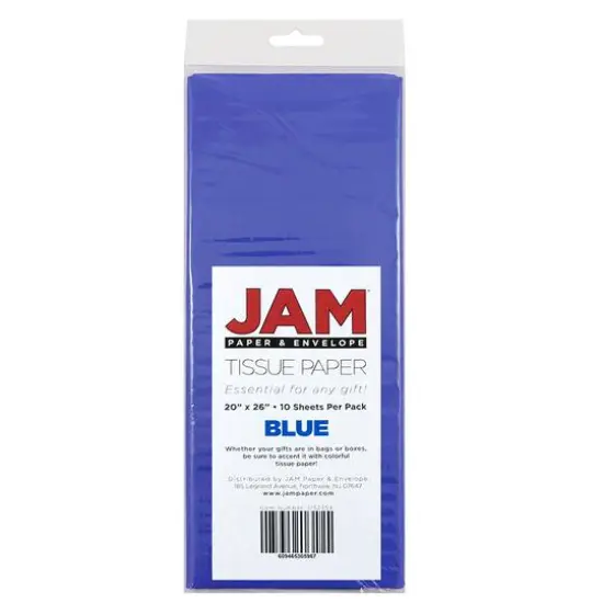 JAM Paper 20" x 26" Tissue Paper, 2 Packs of 10 Sheets Presidential Blue {6}