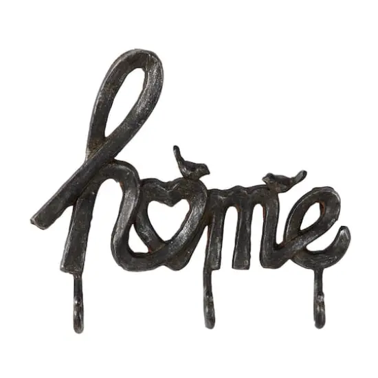 Black Metal Industrial Wall Hook, 11" x 12" x 2" {1}