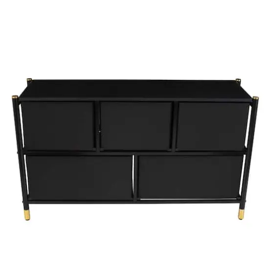 Simplify 5 Drawer Luxury Dresser Black {9}
