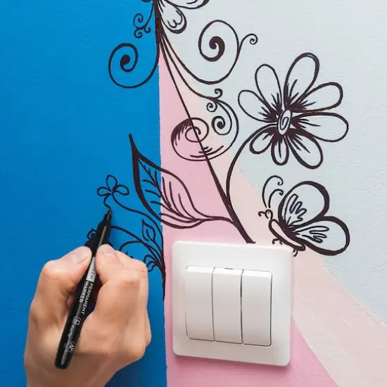 Arteza&reg; Black Fine Tip Permanent Marker Set {8}