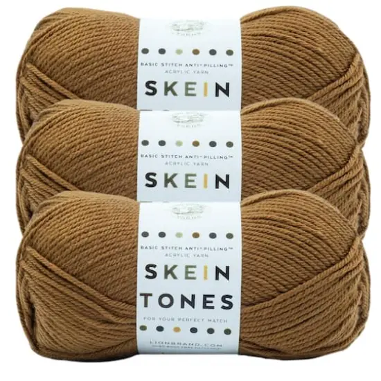 3 Pack Lion Brand&reg; Basic Stitch Anti Pilling&trade; Skein Tones YarnNutmeg {1}