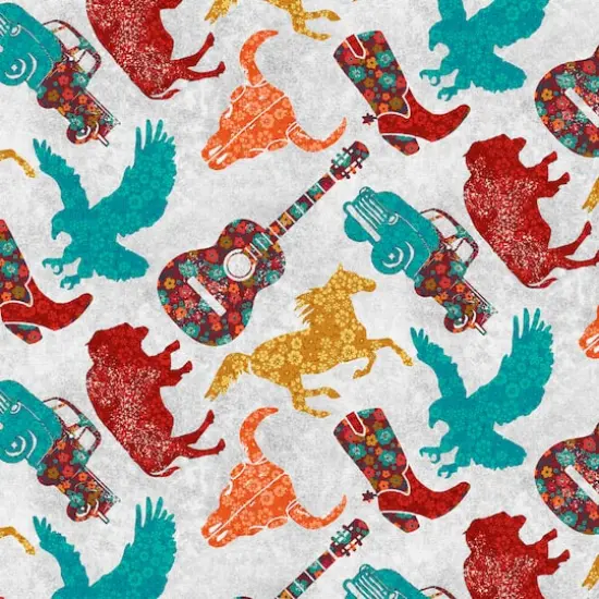 Fabric Editions White Southwest Sunset Cotton Fabric {1}