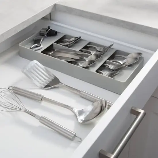 Kitchen Details Gray 7-Slot Drawer Cutlery Organizer {5}