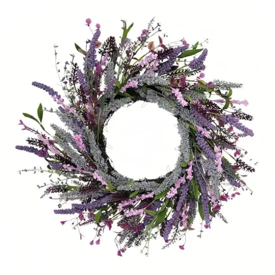 24" Artificial Lavender Floral Spring Wreath {1}