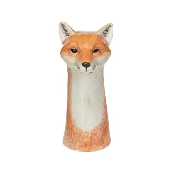 Hello Honey&reg; 11" Orange Hand-Painted Decorative Stoneware Fox Vase {3}