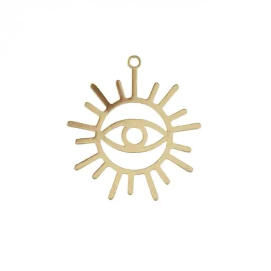 John Bead Beadwork Findings Gold Eye in Sun Pendant, 3ct. {1}
