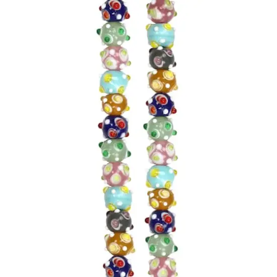 Multicolor Lamp Work Glass Round Beads by Bead Landing&reg; {4}