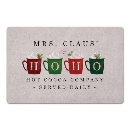 Mrs Claus Hoho Cocoa 27x18 Floor Mat {1}