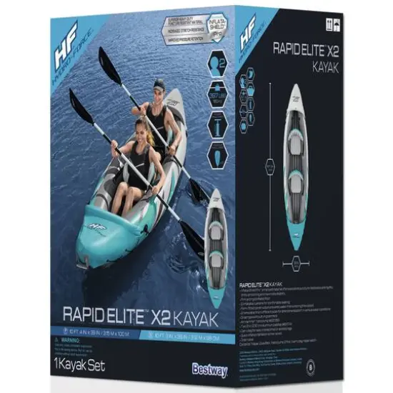 Bestway 11.5ft. Hydro-Force Voyager X4 Inflatable Raft Set {5}