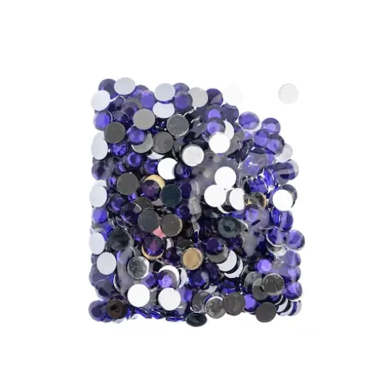 John Bead Acrylic Round Flat Back Rhinestones, 10mm Purple {4}