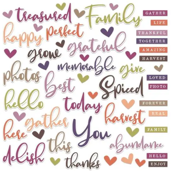 49 And Market ARToptions Plum Grove Chipboard Word Set {3}
