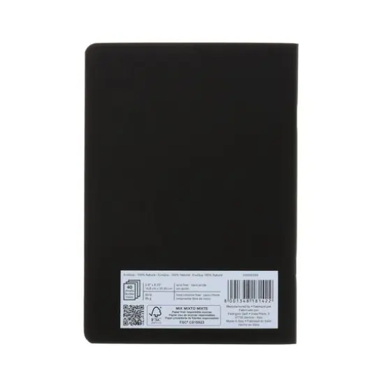 Fabriano&reg; EcoQua Black Staple-Bound Blank Notebook, A5 {3}