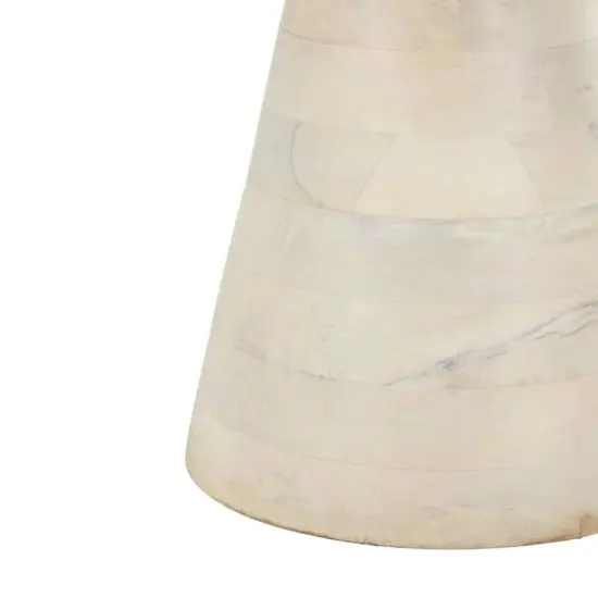 18.25" Cream Mango Wood Accent Table {5}