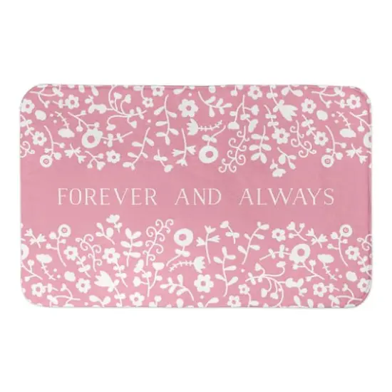 Heart Floral Pattern 21" x 34" Bath Mat {1}