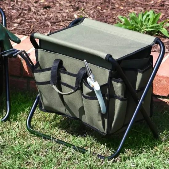 Household Essentials Collapsible Utility Stool Green {3}