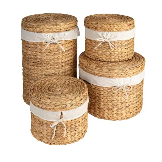 Hello Honey&reg; Natural Brown Serene Hyacinth Basket Set with Lids {1}