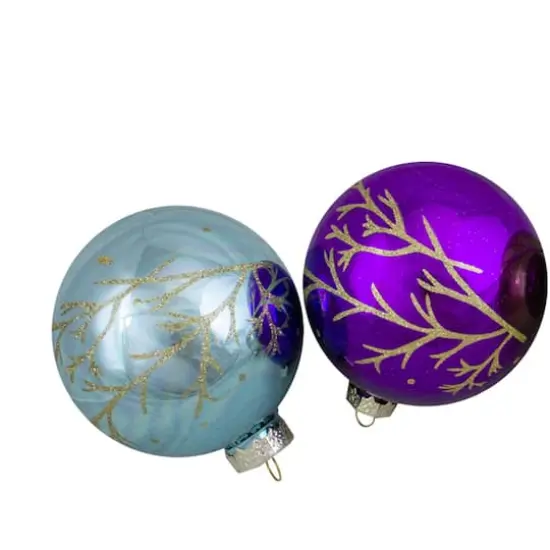4ct. 4" Multicolor Shiny Glass Ball Ornaments {3}