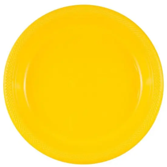 JAM Paper 10.25" Yellow Plastic Party Plates, 20ct. Assorted {1}