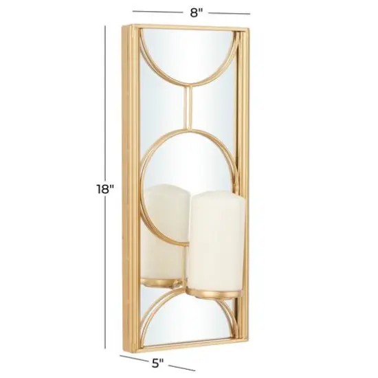 CosmoLiving by Cosmopolitan Gold Metal Modern Wall Sconce {8}