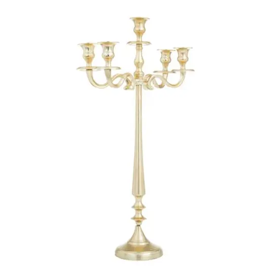 Gold Aluminum Traditional Candelabra, 24" x 13" x 13" {5}