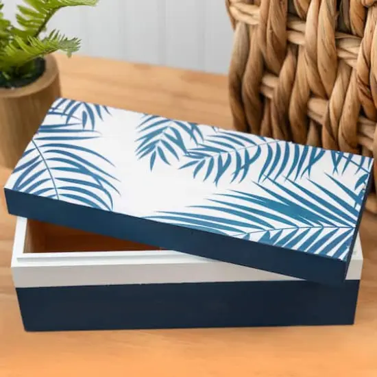 9" Wood Captop Box with Lid {3}