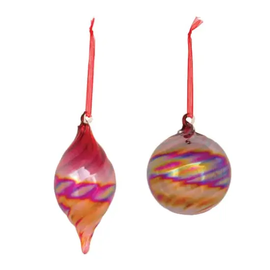 12ct. Assorted Iridescent Glass Ornament Set {3}