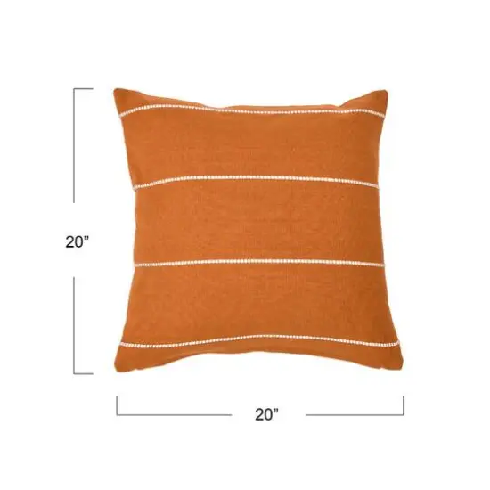 Hello Honey&reg; Orange Square Interwoven Striped Cotton Pillow Cover {5}