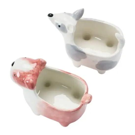 Hello Honey&reg; Dolomite Dog Planter Set {3}
