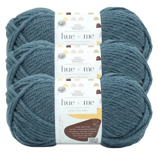 3 Pack Lion Brand&reg; Two of Wands Hue + Me Yarn Marine {1}