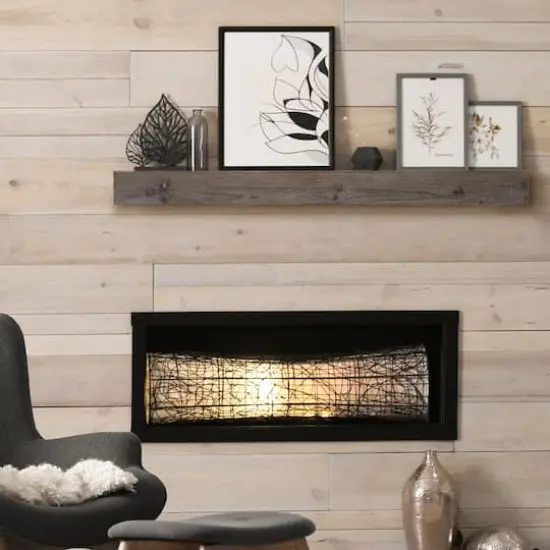 Large Gray Rustic Wood Floating Wall Shelf {4}