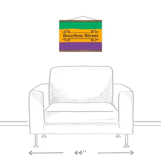 Bourbon Street Stripes Teak Hanging Canvas {4}