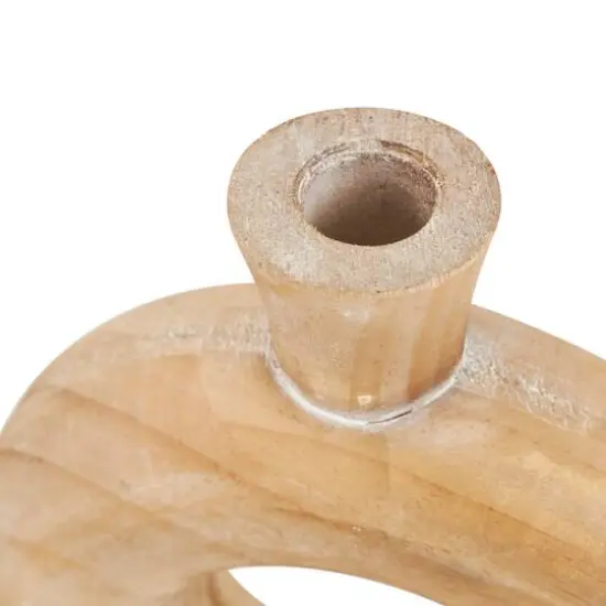 Natural Wood Circular Vase with Cutout Center Set {6}