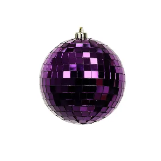 2 Pack 4" Mirror Disco Ball Ornaments by Ashland&reg; Purple {3}