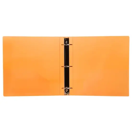 JAM Paper 2" Glass Twill Plastic 3-Ring Binder Orange {6}