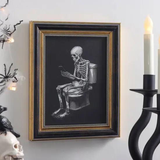 8" x 10" Skeleton with Toilet Wall D&eacute;cor by Ashland&reg; {3}