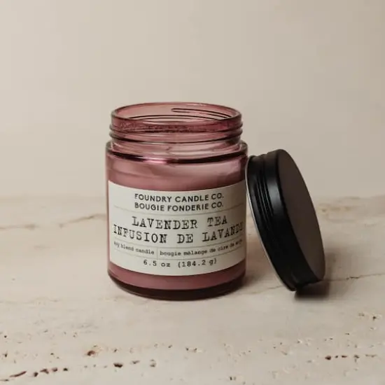 Foundry Candle Co. 6.5oz. Soy Blend Scented Jar Candle Lavender Tea {4}
