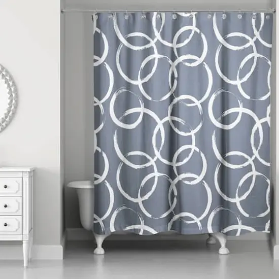 Circles Shower Curtain Slate {3}